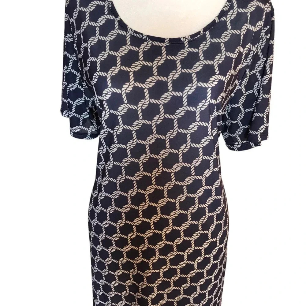 Chic Dress Beautiful Blue & White Size Large - Picture 8 of 9